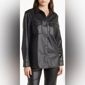 KENSIE JEANS Faux Leather Shacket (M)